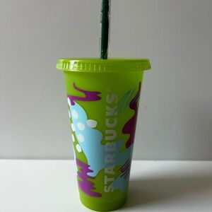 Starbucks Lime Green Party Tumbler with Straw